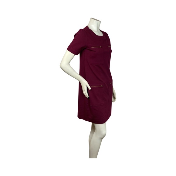 J Crew Zipper Ponte Dress In Burgandy Size 2 Style #B4094 - Picture 7 of 11